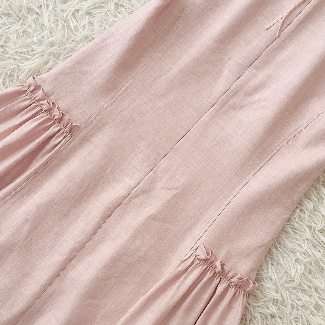 美品 アディアム✨フォクシー ルーシュドドレス ワンピース フリル ギャザー S