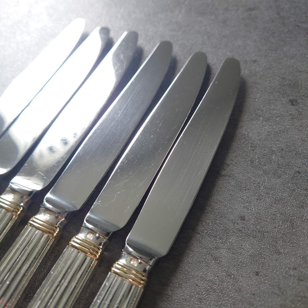 格安 希少 クリストフル アリアゴールドリング デザートナイフ 6点