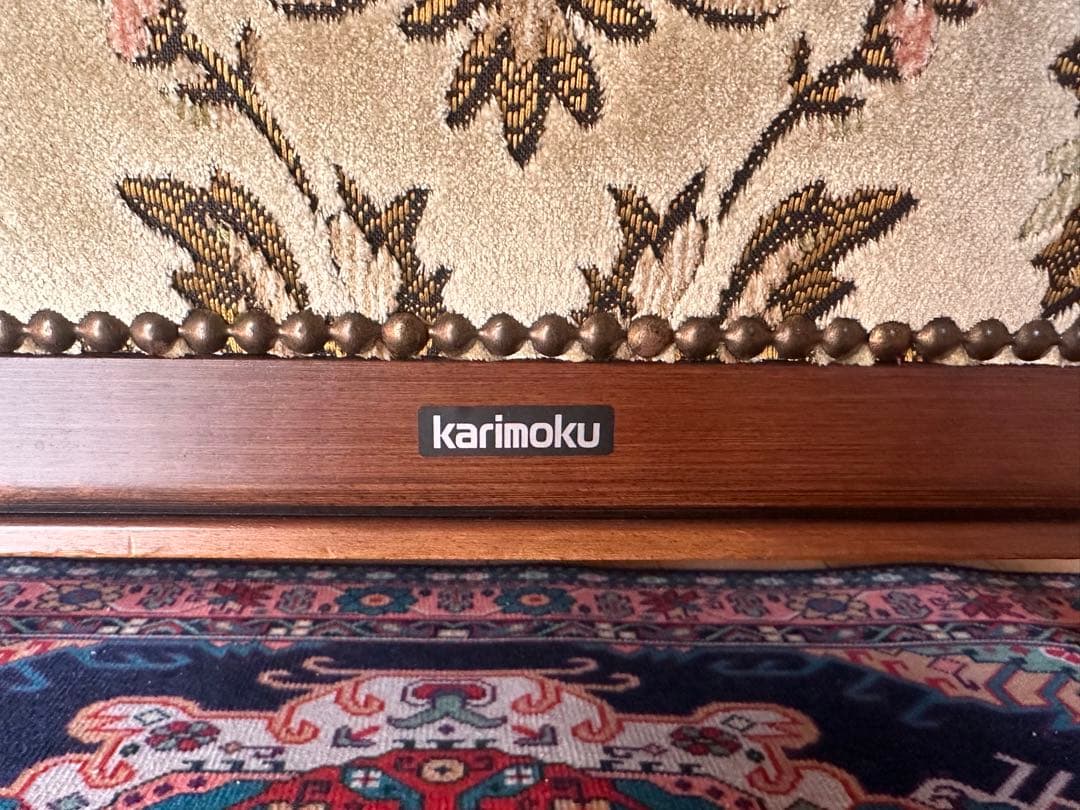 【美品】カリモク シングルソファ インテリア アンティーク 猫脚 1人掛け 椅子