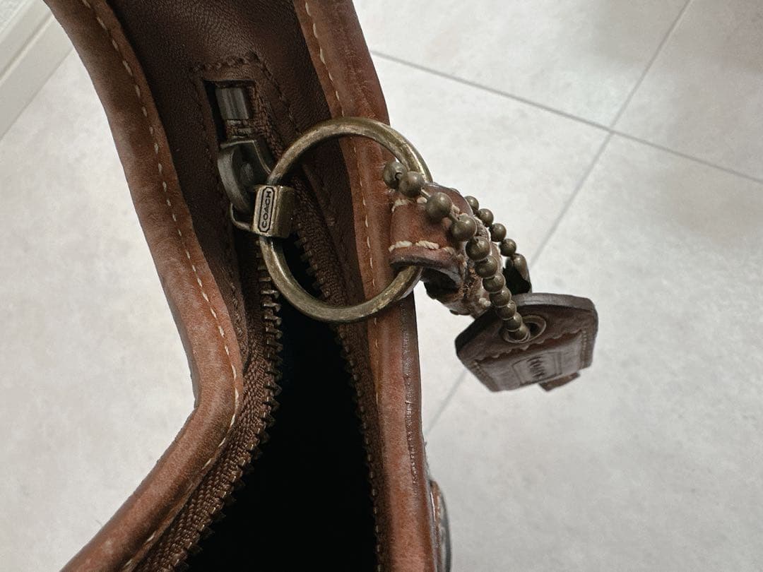 COACH コーチ パッチワーク デニム ワンショルダーバッグ シグネチャー 大