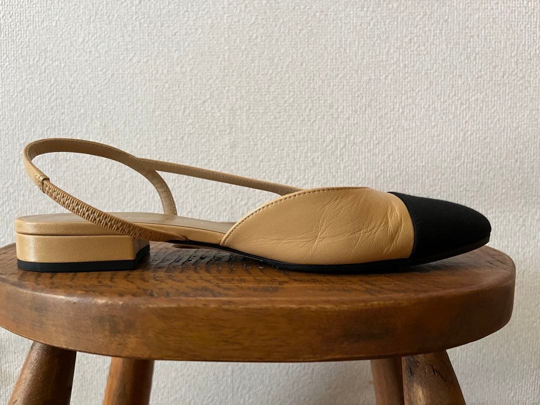 【美品】CHANEL シャネル　スリングバックシューズフラット 36.5