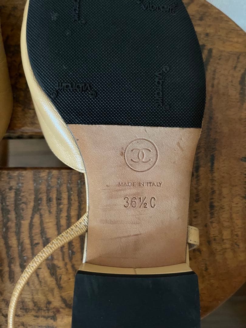 【美品】CHANEL シャネル　スリングバックシューズフラット 36.5