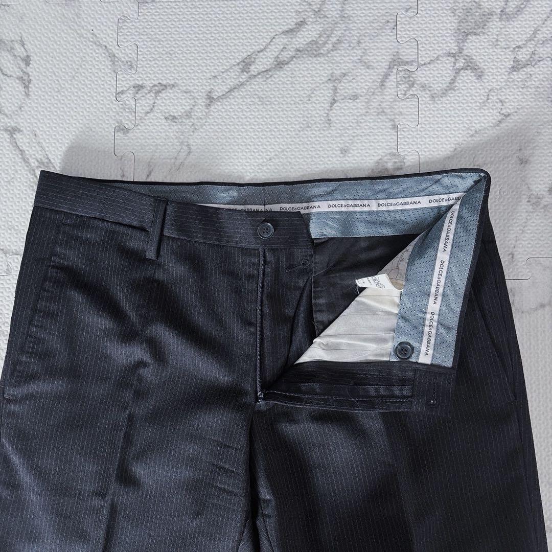 【美品】 最高級 ドルチェ＆ガッバーナ SICILIA ストライプ スーツ 黒