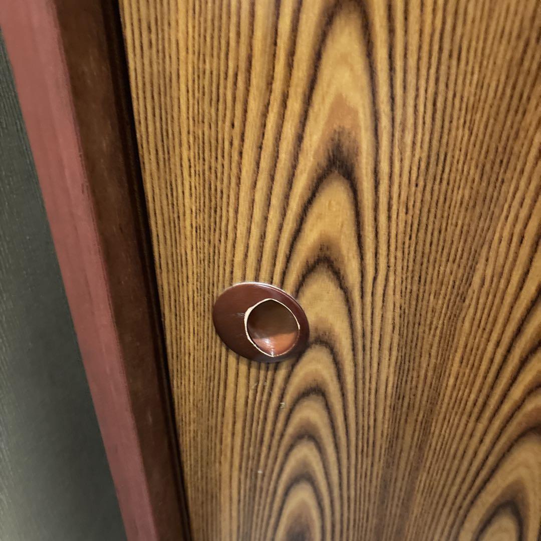 レトロポップ　昭和　レトロ　アンティーク　木製スライド式　靴箱 茶色　2扉