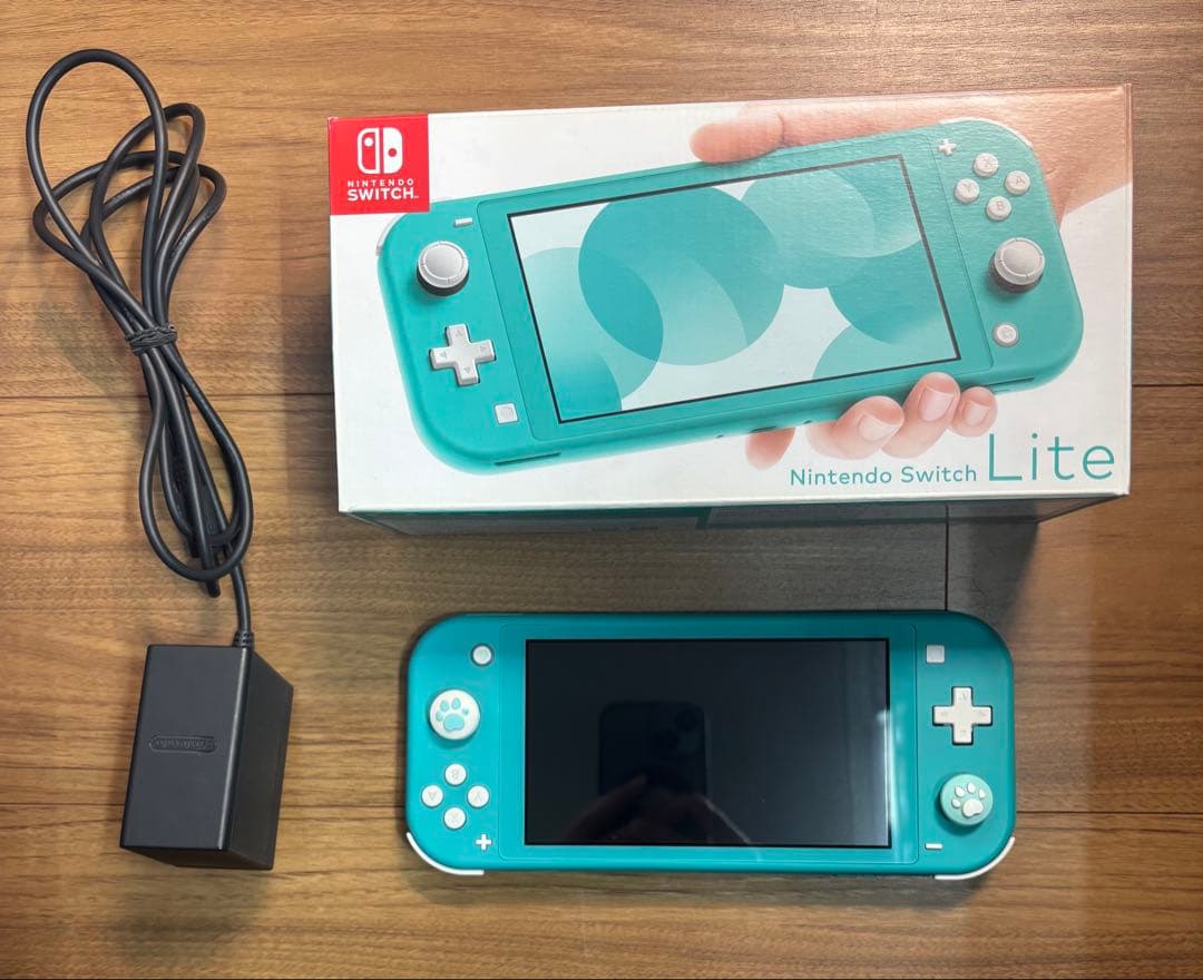 【箱付き】Nintendo Switch Lite ターコイズ(グリップおまけ)