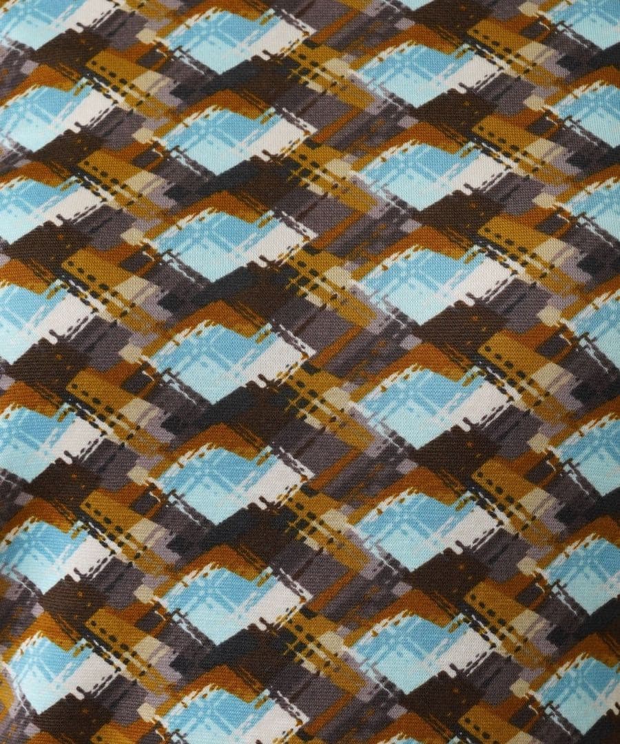 【新品】定価36,300円　レリアン　幾何学ハイネックカットソー ブルー系13＋