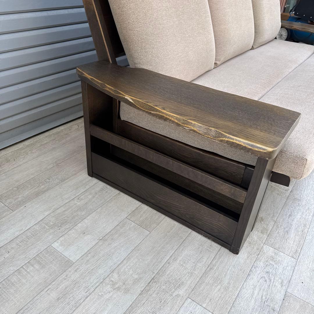 イバタインテリア 飛騨家具 木製フレーム 三人掛けソファー