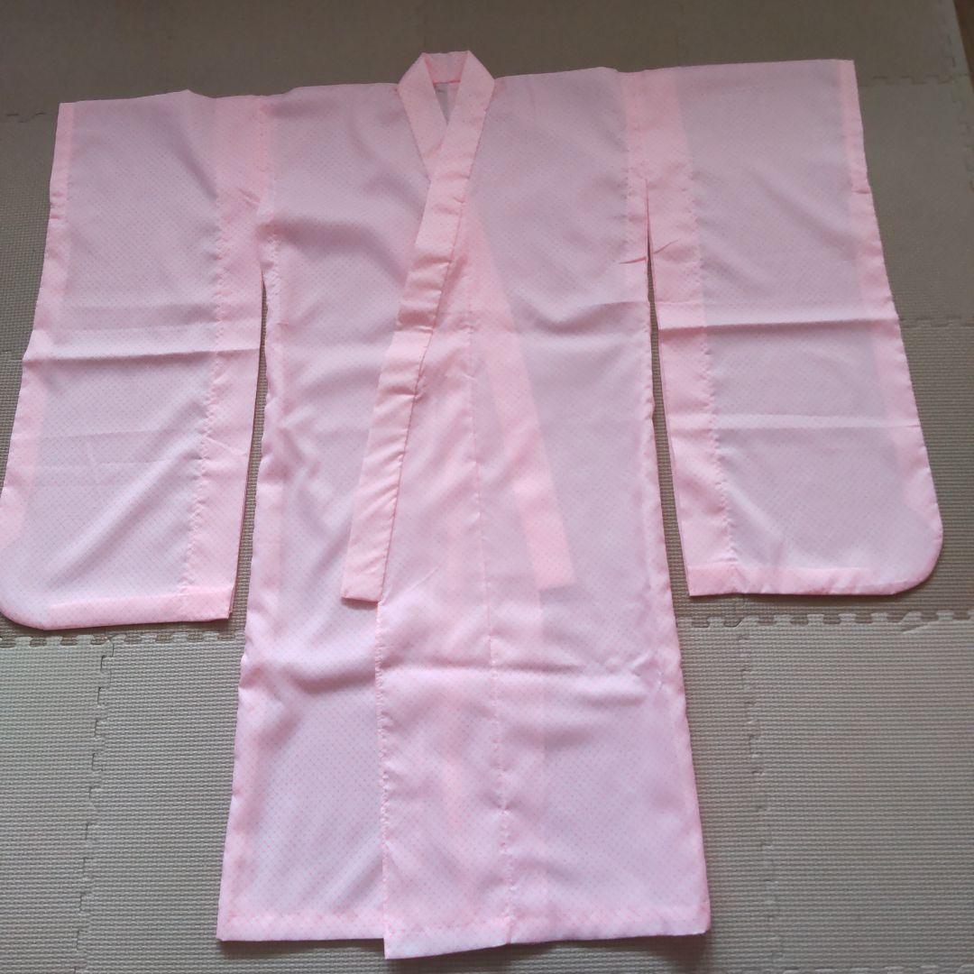 【オレンジ】七五三　3歳から5歳　帯　着物フルセット　女の子　朱色