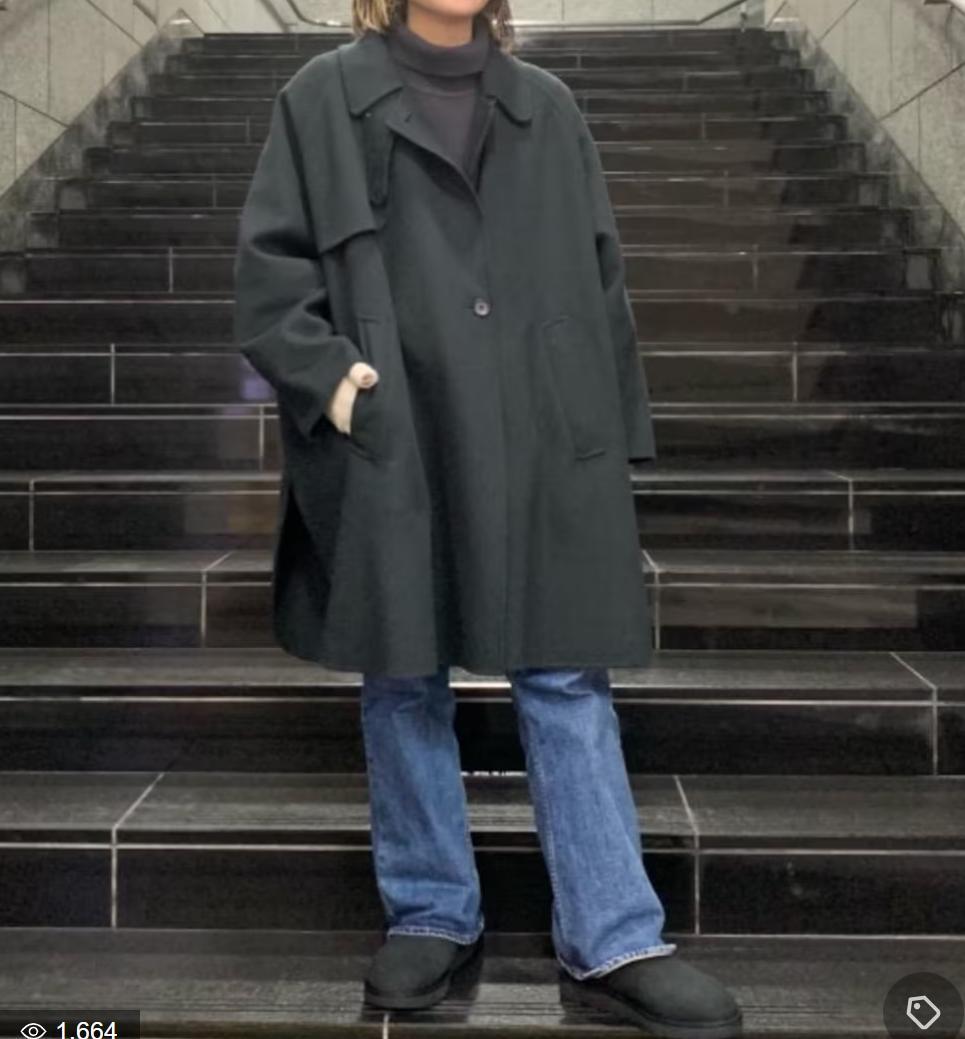 Beauty & Youth リバー ポンチョ コート Dark Green M