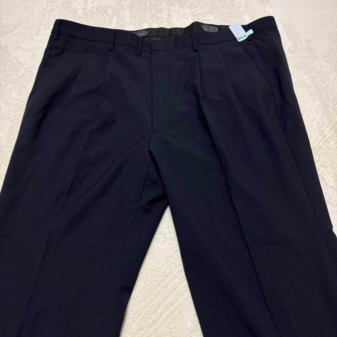 極美品 アオキ セットアップスーツ LES MUES 2B 背抜き 2XL 濃紺