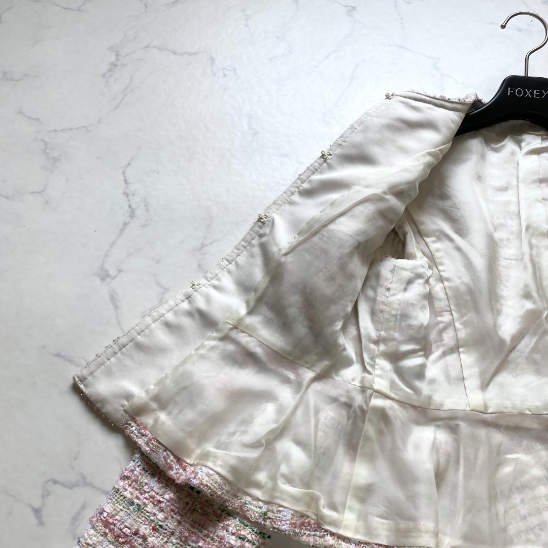 美品✨アナイ ミックスツイード クルーネックジャケット ペプラム 36 22年