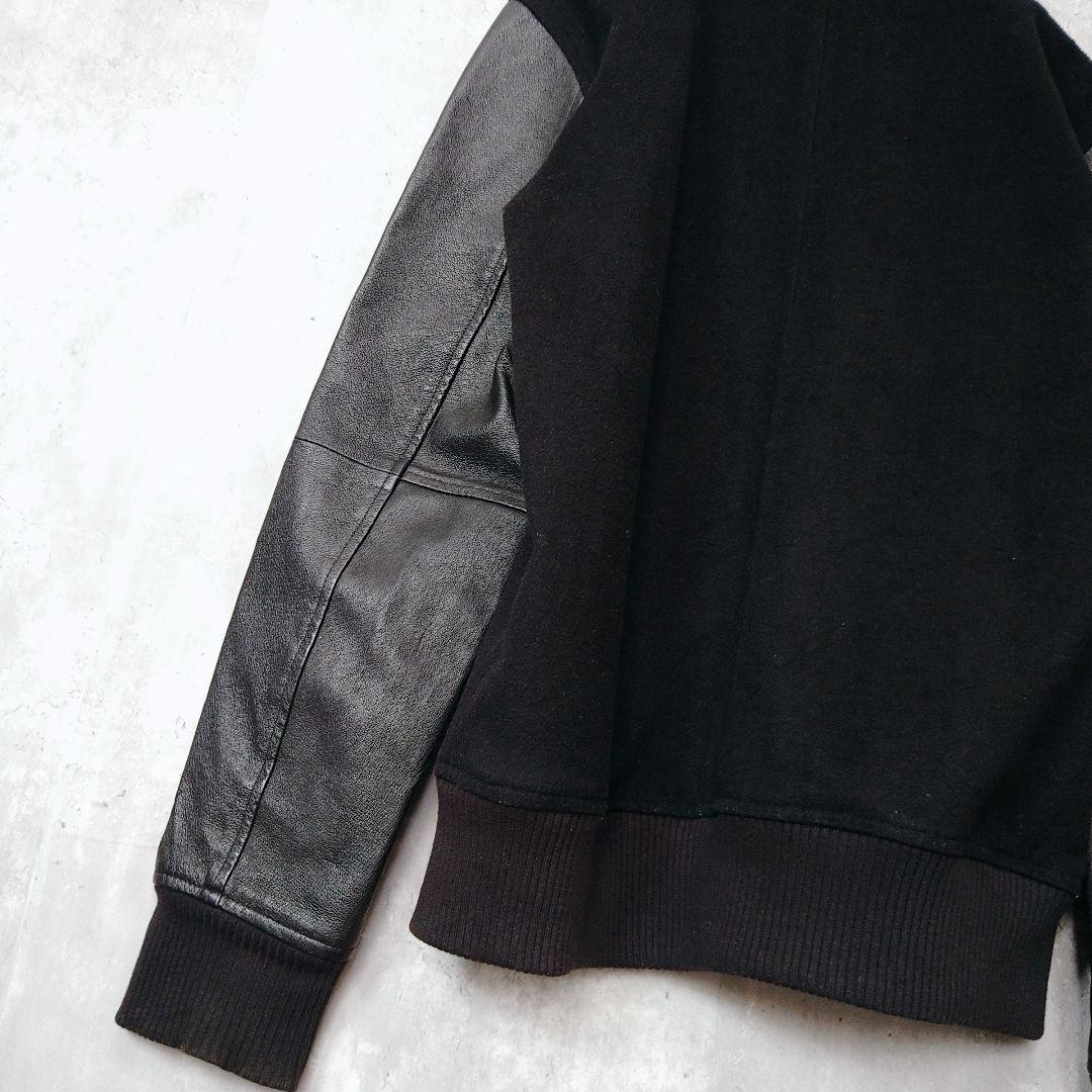 yoused ウール レザー スタジャン Lサイズ ブラック 状態良好 袖レザー