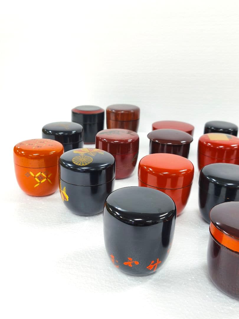 蒔絵 棗 木製 漆塗り小物入れ 20個セット