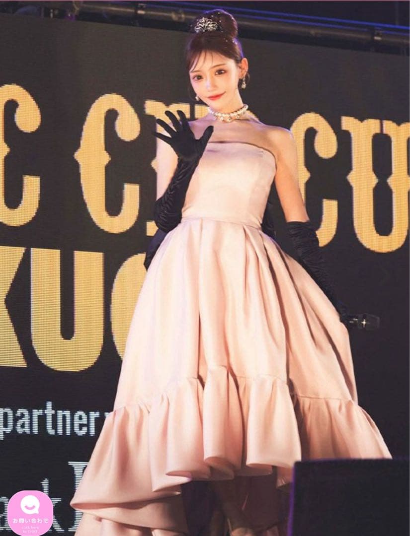 バースデー バックリボン ベア ゴージャス フリルテール Aラインロングドレス