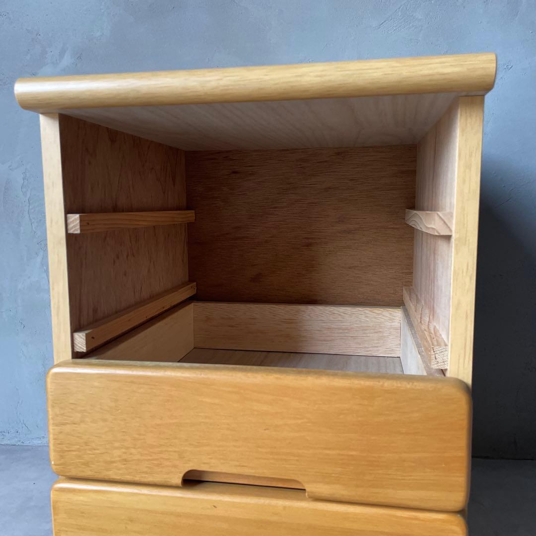 木製 4段チェスト 小さめ箪笥 サイドボード　ナイトテーブル 小抽斗　ナチュラル