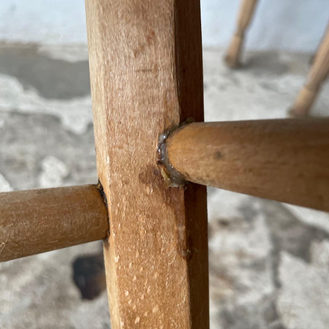 年末・年始SALE ビンテージ ダイニング藁チェア　カフェチェア　剥離　no2