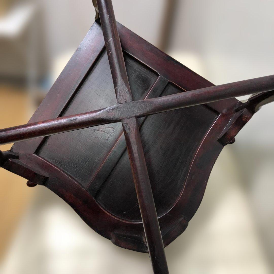 唐木調 隅椅子 コーナーチェア 中国家具 和室 床の間 飾椅子 260207-4