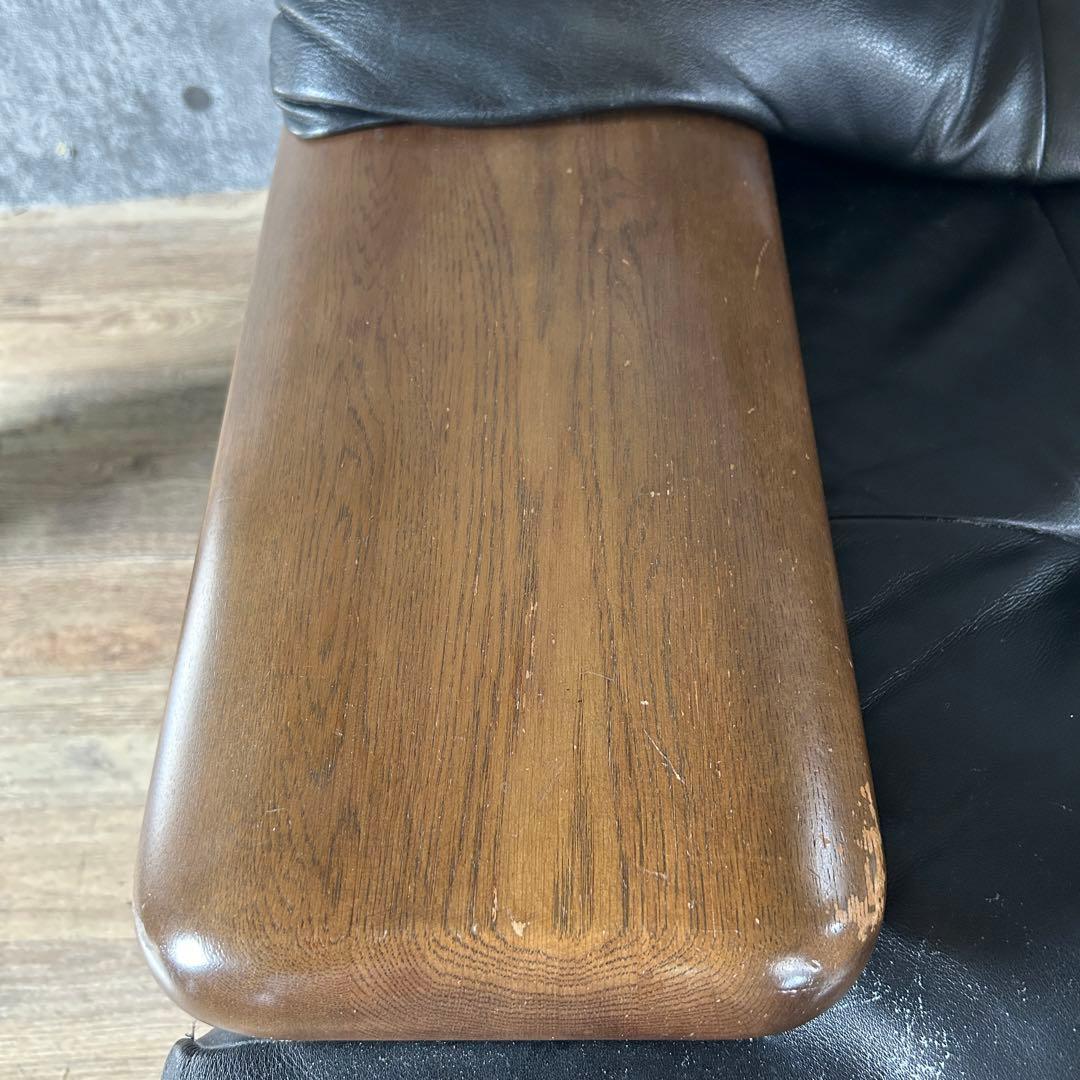 ꧁カリモク家具 karimoku꧂1人掛けレザーソファ×2脚 アーム リビング