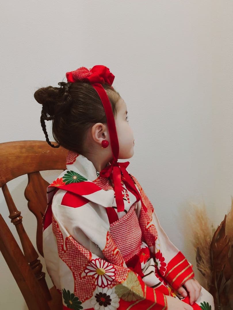 K*様 七五三　七五三髪飾り　ヘッドドレス　着物髪飾り　リメイク髪飾り　026