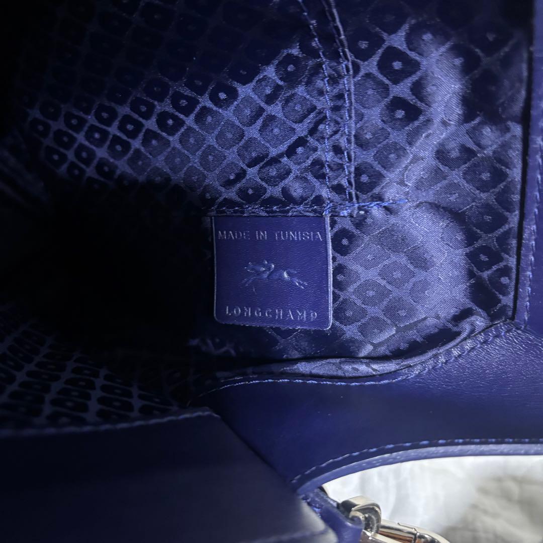 【極希少】ロンシャン オノレ2wayレザー ショルダーバッグ ハンド ネイビー