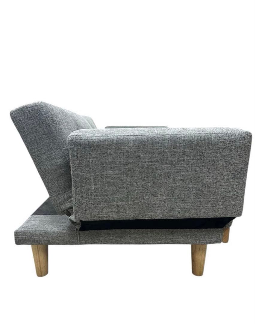 2人掛けソファ LOWYA ロウヤソファベッド天然木脚ファブリックソファー(S)