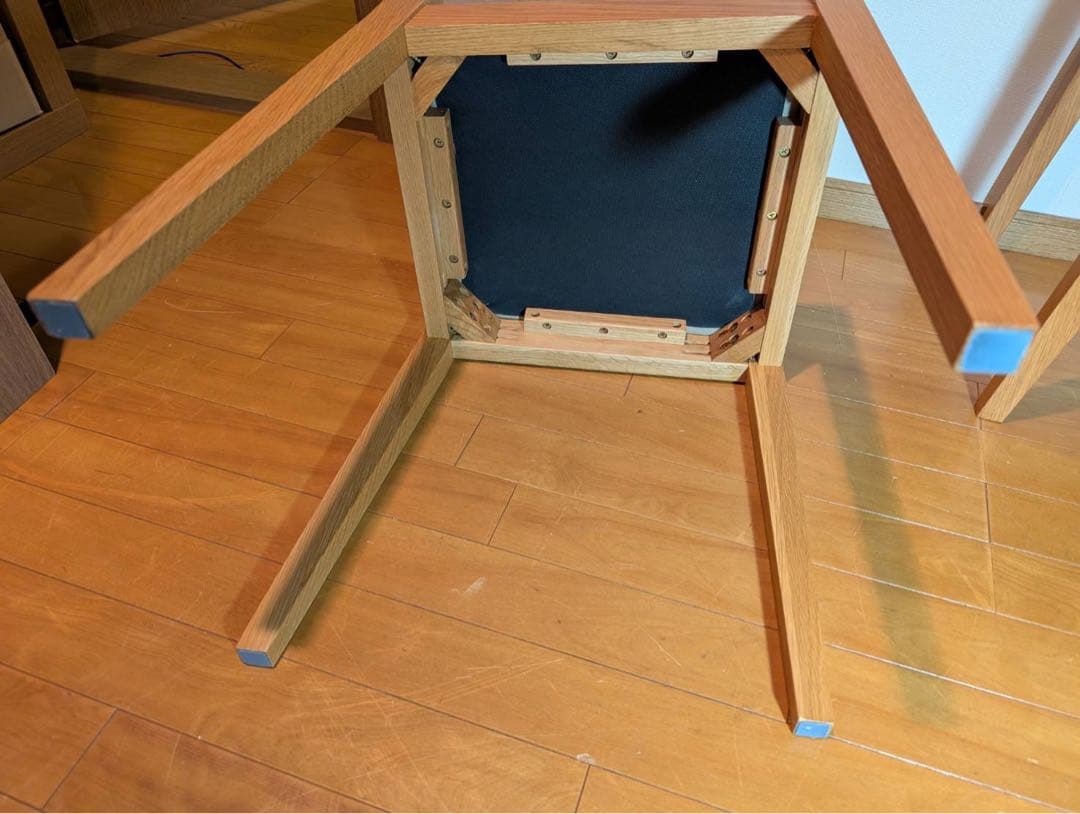 ■送料込■無印良品 オーク材 ダイニングチェア 綿平織 椅子 イス 廃盤品