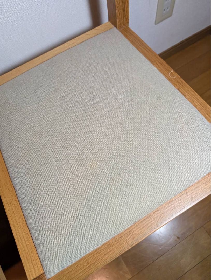 ■送料込■無印良品 オーク材 ダイニングチェア 綿平織 椅子 イス 廃盤品