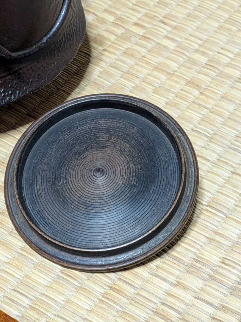 人間国宝 高橋敬典 富士釜松地紋 小釜 茶道具 刻印有