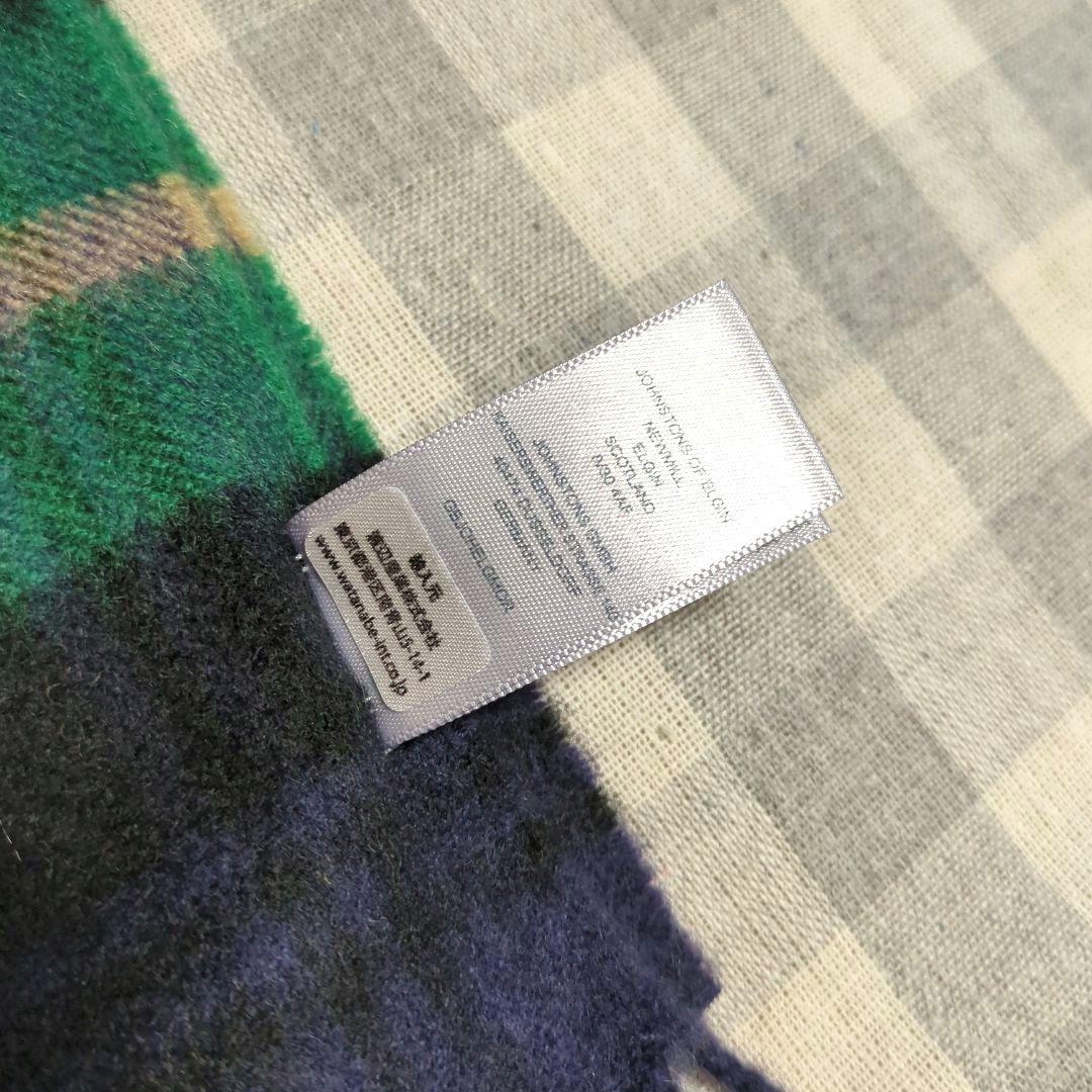 ジョンストンズ中判ストール　ネイビー