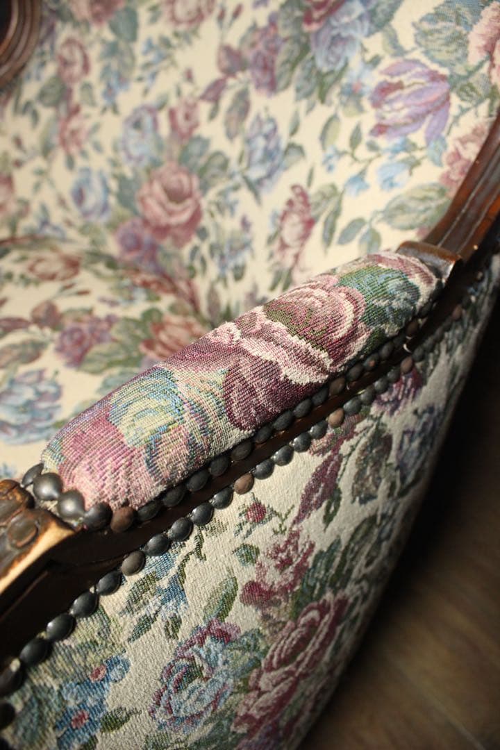 首都圏送無料〜80's アンティークソファ コレクターコンディション花柄 ソファ