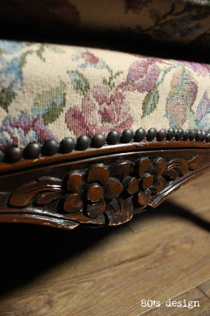 首都圏送無料〜80's アンティークソファ コレクターコンディション花柄 ソファ