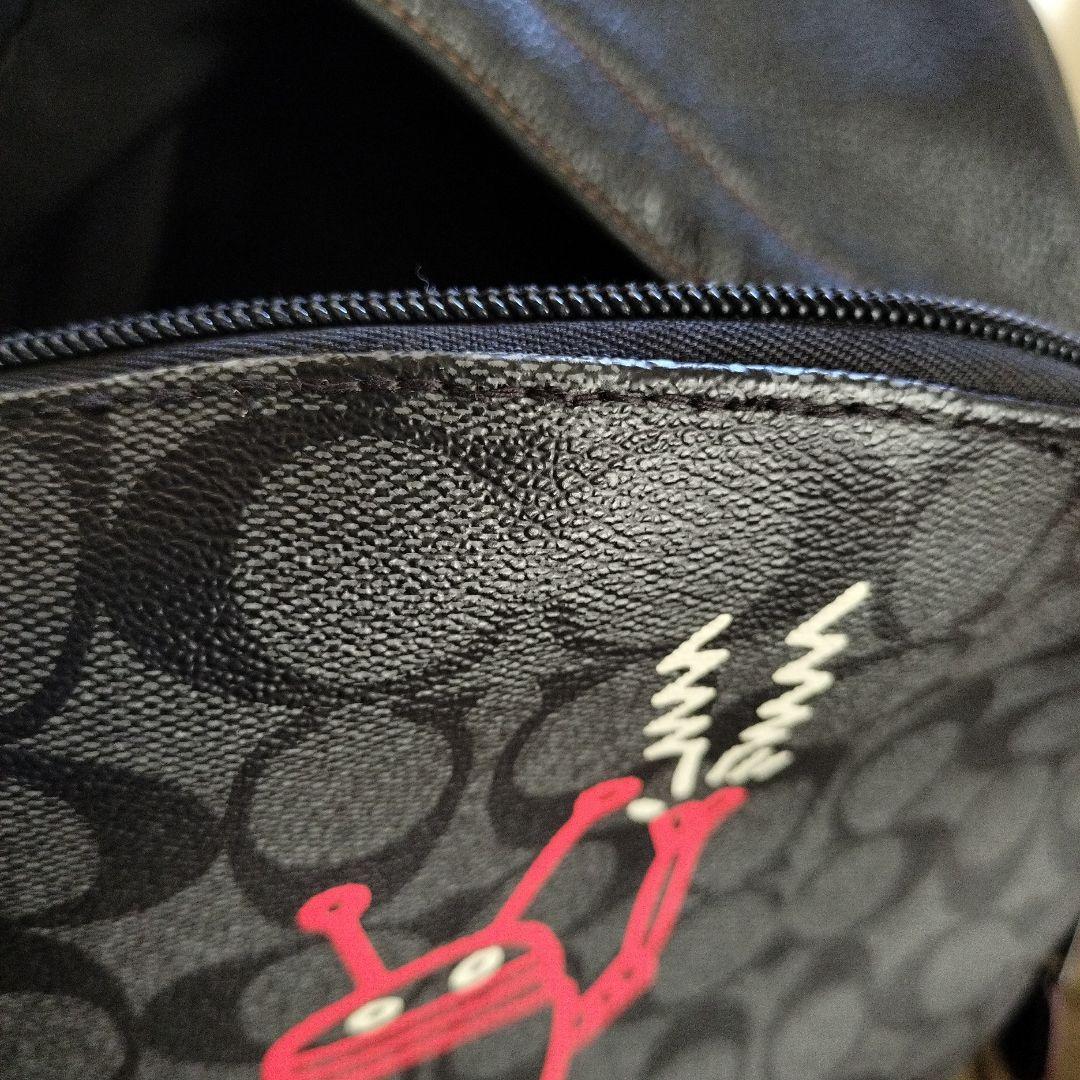 値下　コーチ　キースヘリング　コラボ　リュック　ロボット　COACH 黒