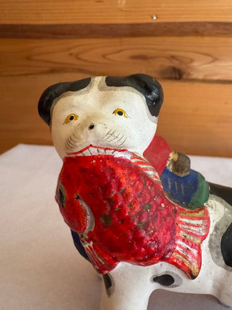 希少 中野土人形 奈良久雄 『鯛狆』郷土玩具 民藝 伝統文化 長野県