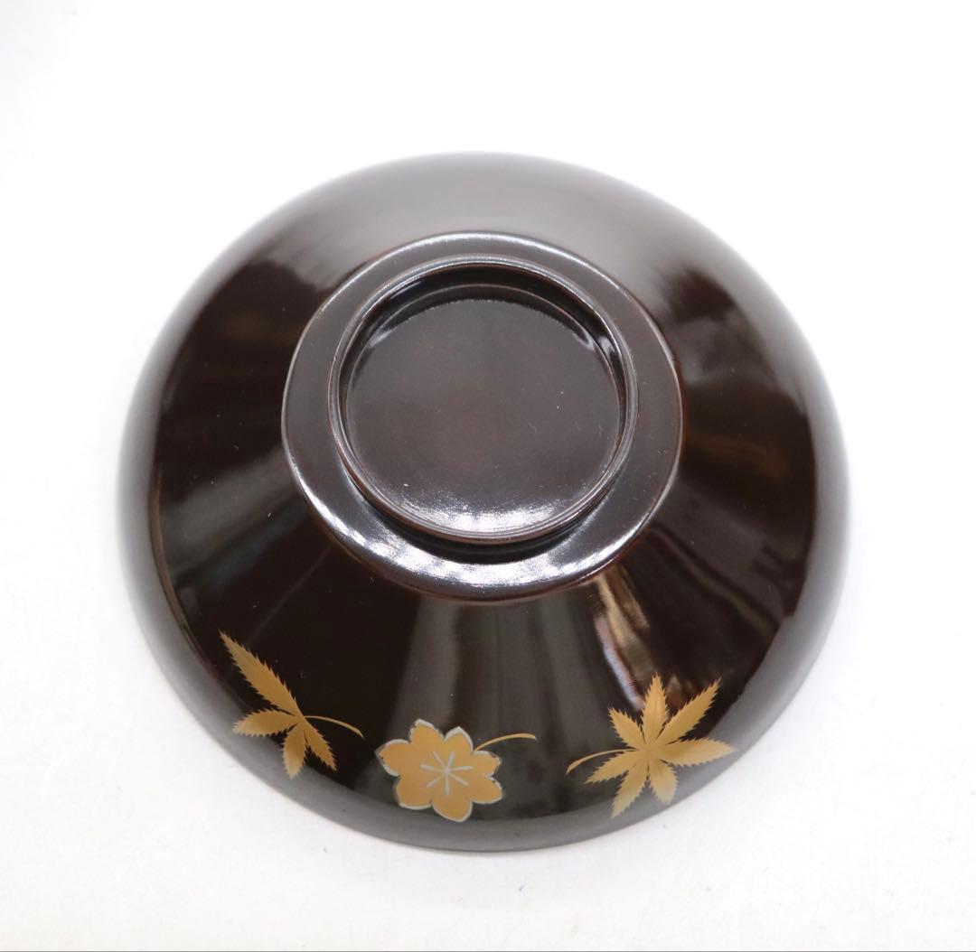 寛政11年　輪島塗　蒔絵紅葉紋お椀10個　木製　古民具　送料込み260131