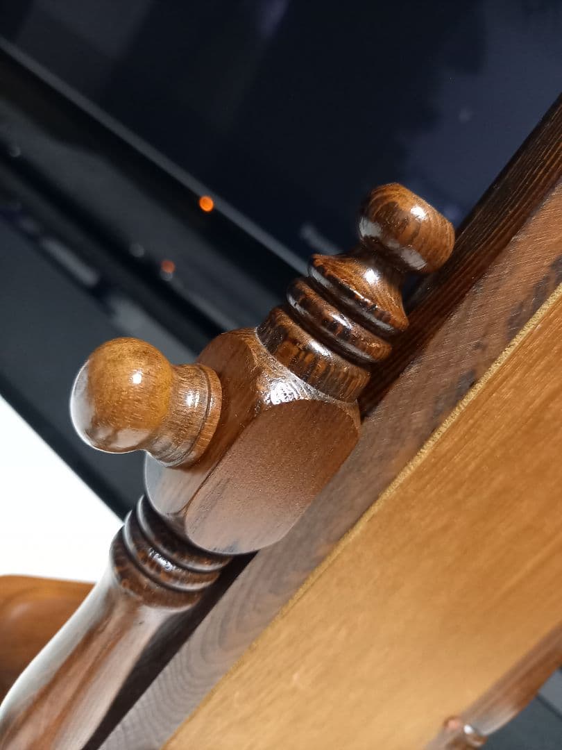 ココナッツ　様売約済　1970's　コロニアルウッド　テーブル　スタンド　ミラー