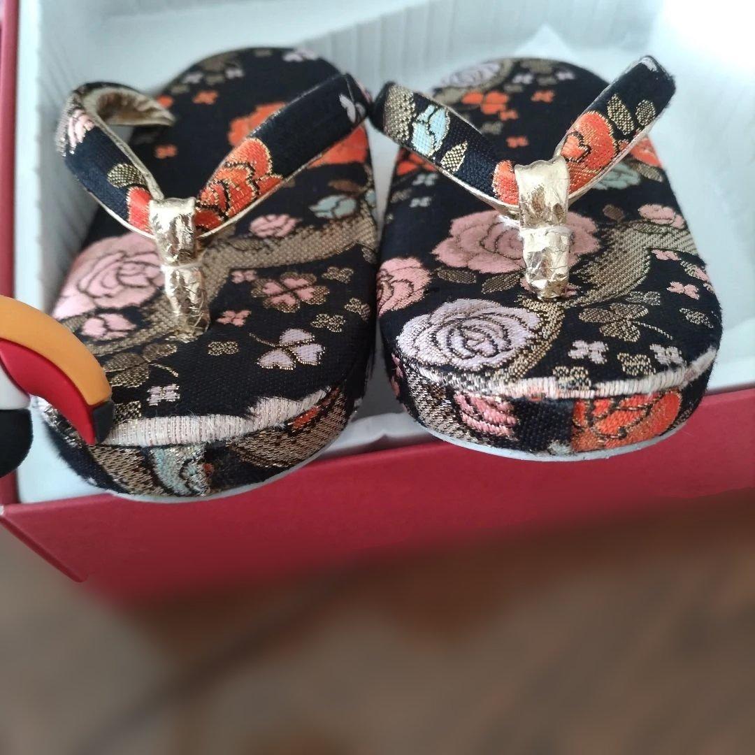 七五三 ・７才女の子　フルセット ・金ラメ入り花柄