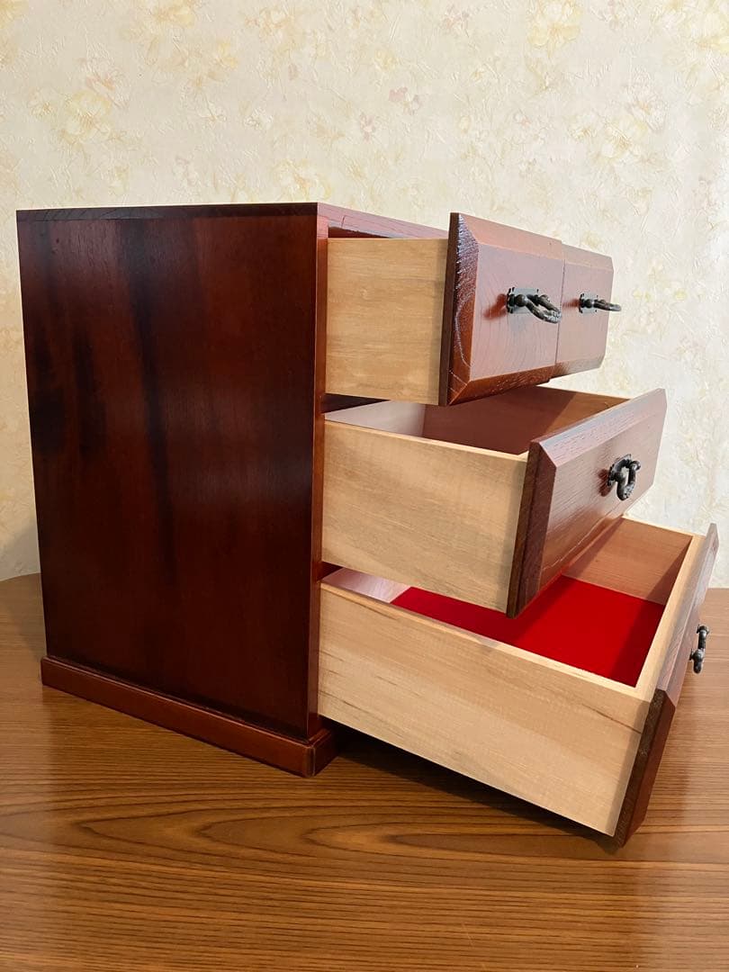 広葉 三段四ッ引　タンス　小物入れ　書類　和風　レトロ