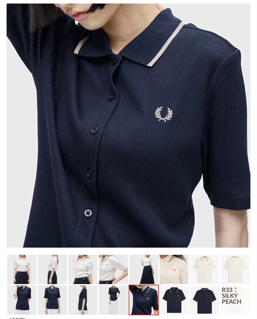 【美品】FRED PERRY ネイビーポロシャツ UK 10 レディース