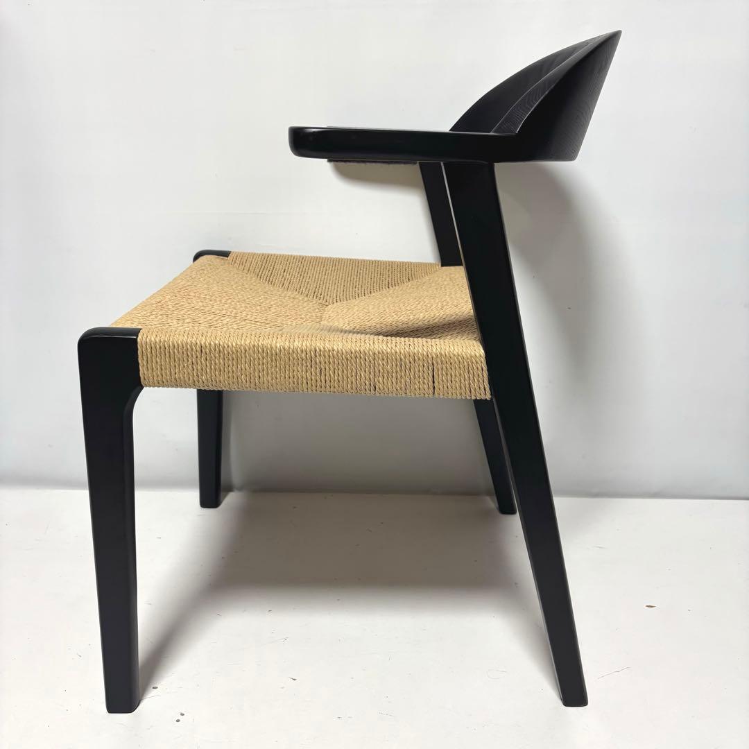 【完成品】ペーパーコード×ブラック　ダイニングチェア