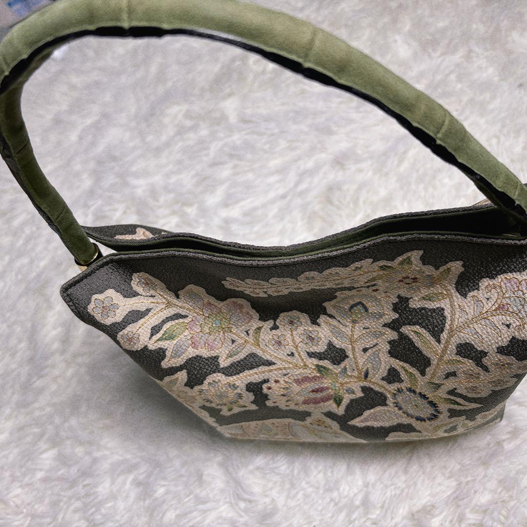 岡重 OKAJIMA オカジマ 京都 ハンドバッグ 和装 刺繍 日本製 絹 象
