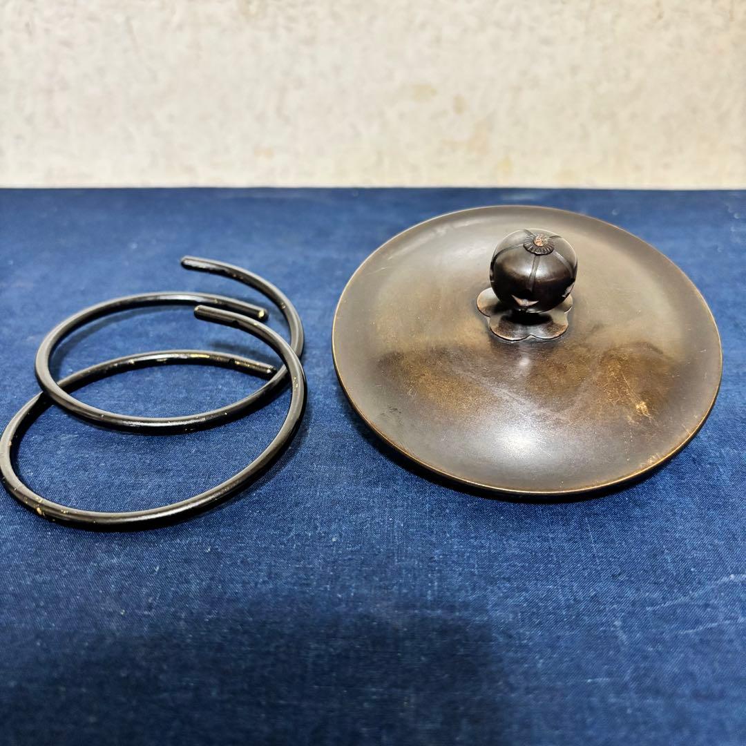 人間国宝敬典造/風炉/茶釜/電熱器/唐銅鬼面風炉釜/野々田製電熱器/敷板/茶道具