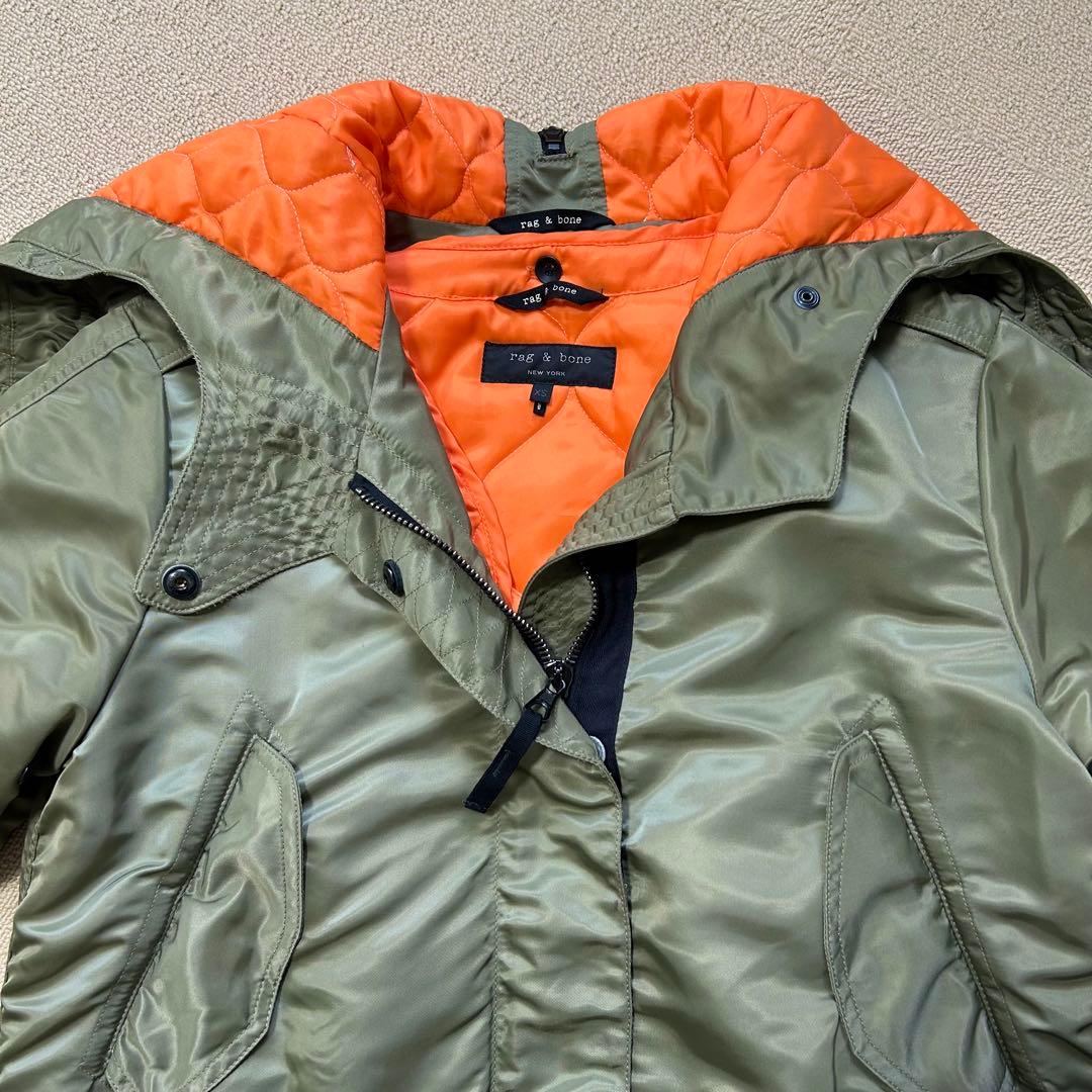 美品rag&boneミリタリーグリーン2wayコートS