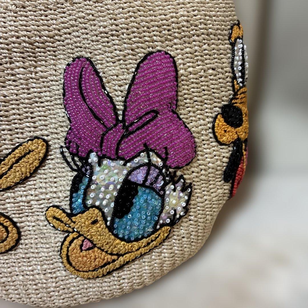 け*マ様 ディズニー　BEAMS ビーズ刺繍 かごバッグ