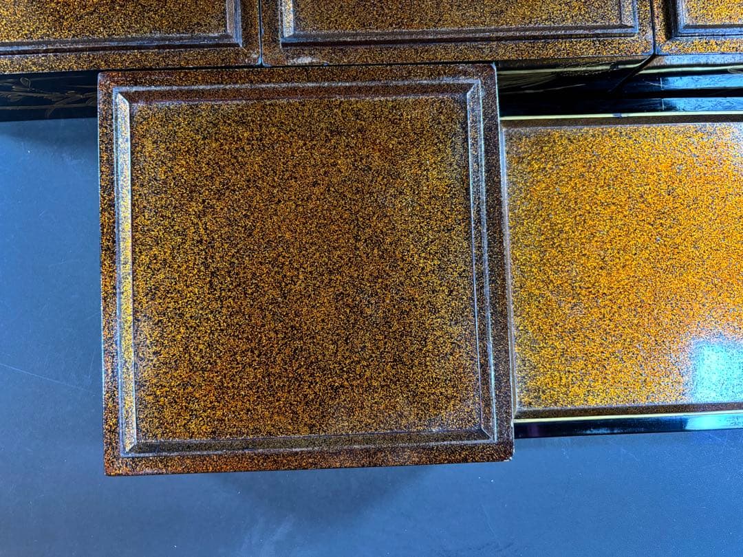 セール　重箱　四段　輪島塗　梨地　家紋　松竹梅