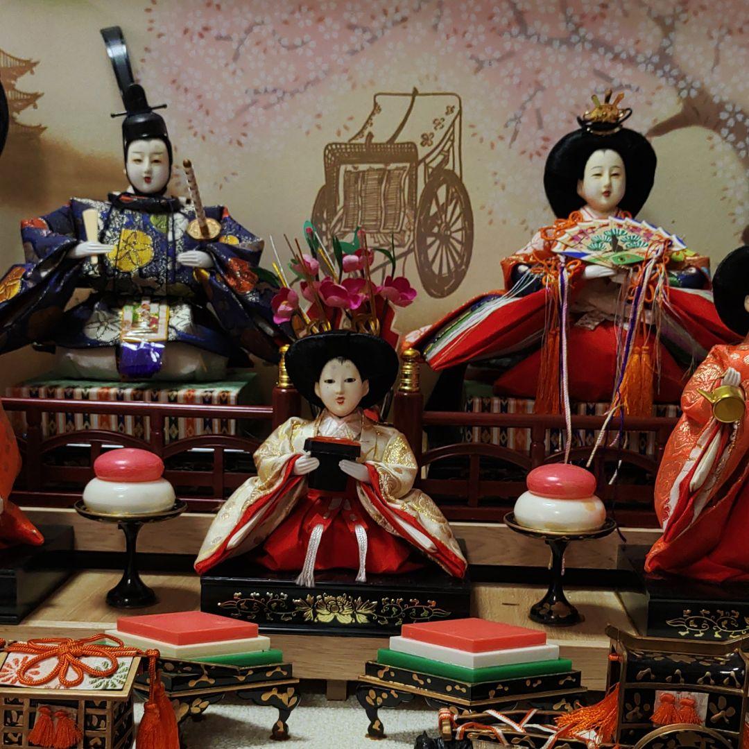 昭和レトロ　雛人形三段飾り