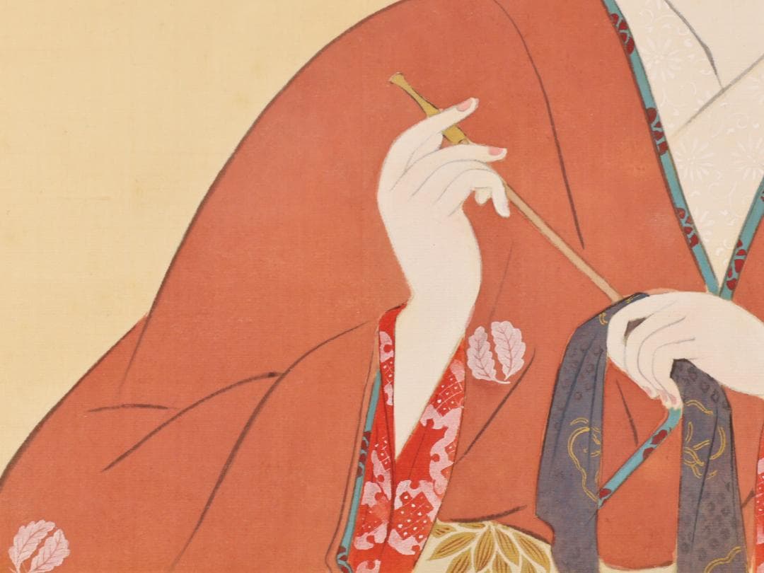 【模写】　鏑木清方　美人画　仁科一恵堂額　日本画　10号　BK150