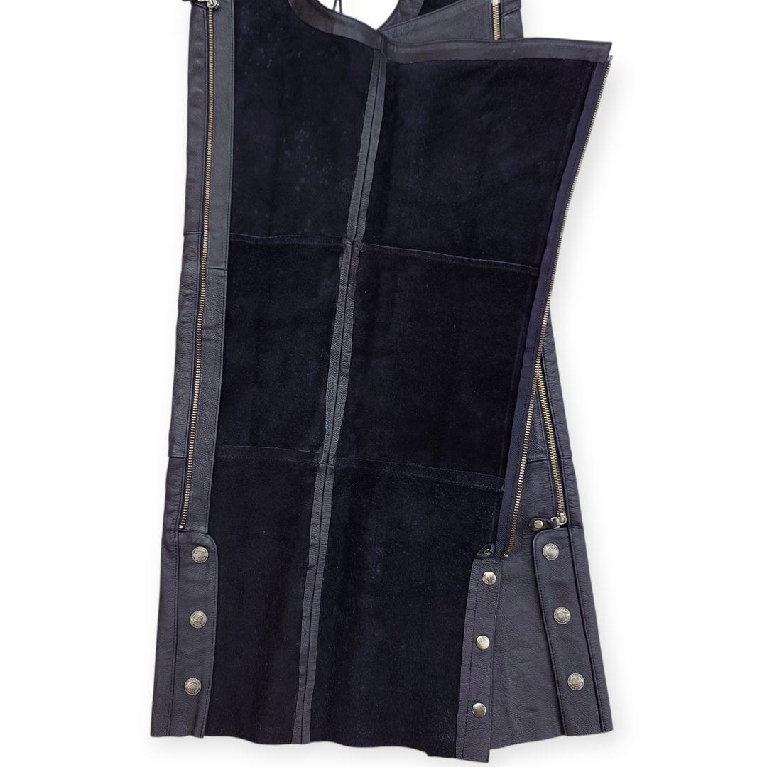 【美品】HARLEY DAVIDSON 牛革 ブラック レザーチャップス S 黒