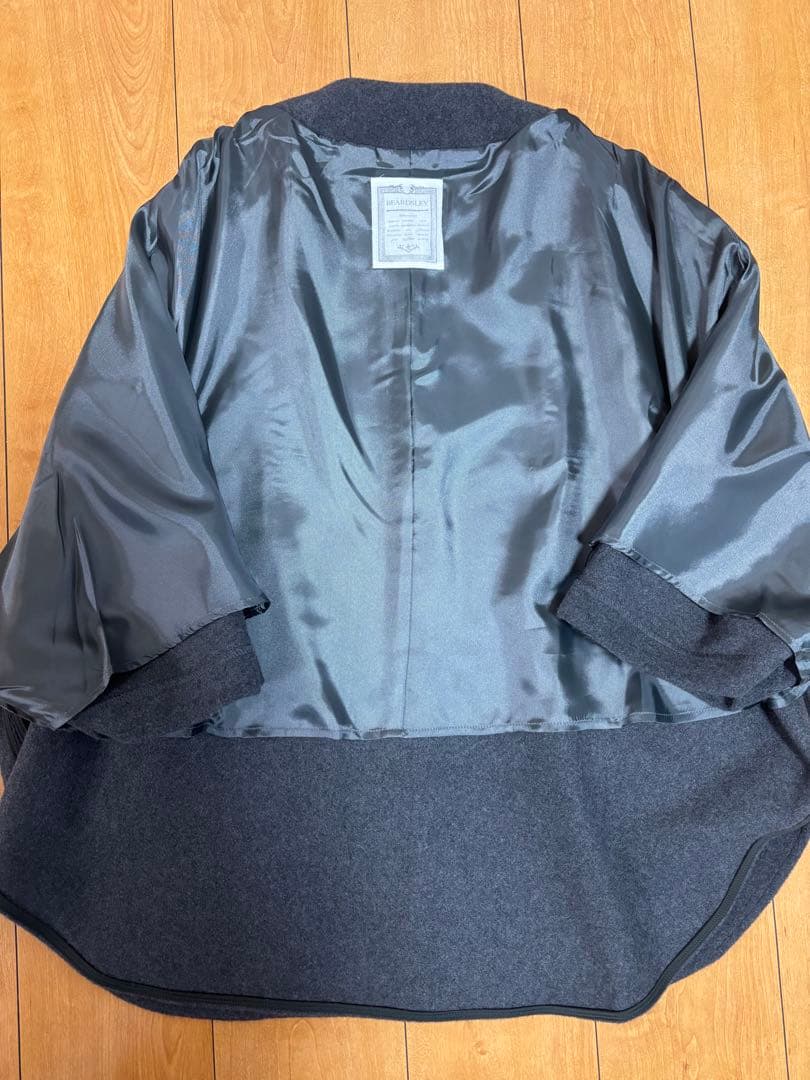 未使用近　ウールポンチョコート　グレー　定価44,000