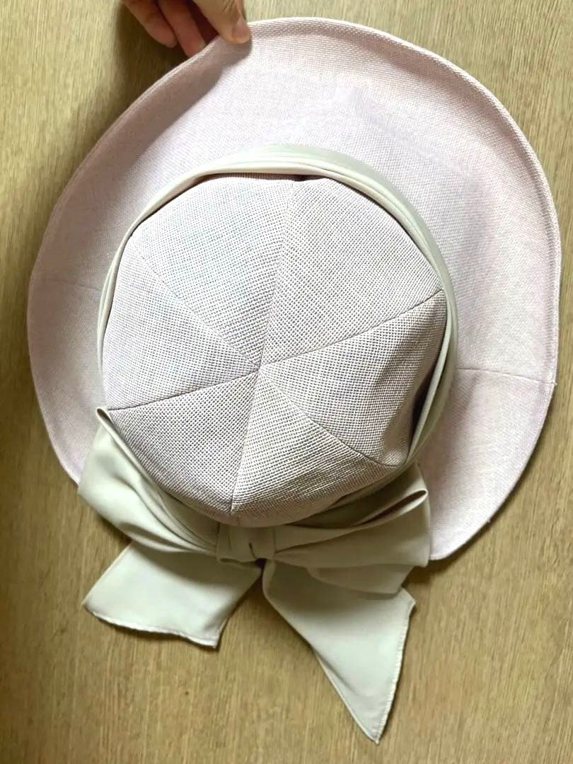 カシラ 帽子　夏　ピンク　リボン　未使用品