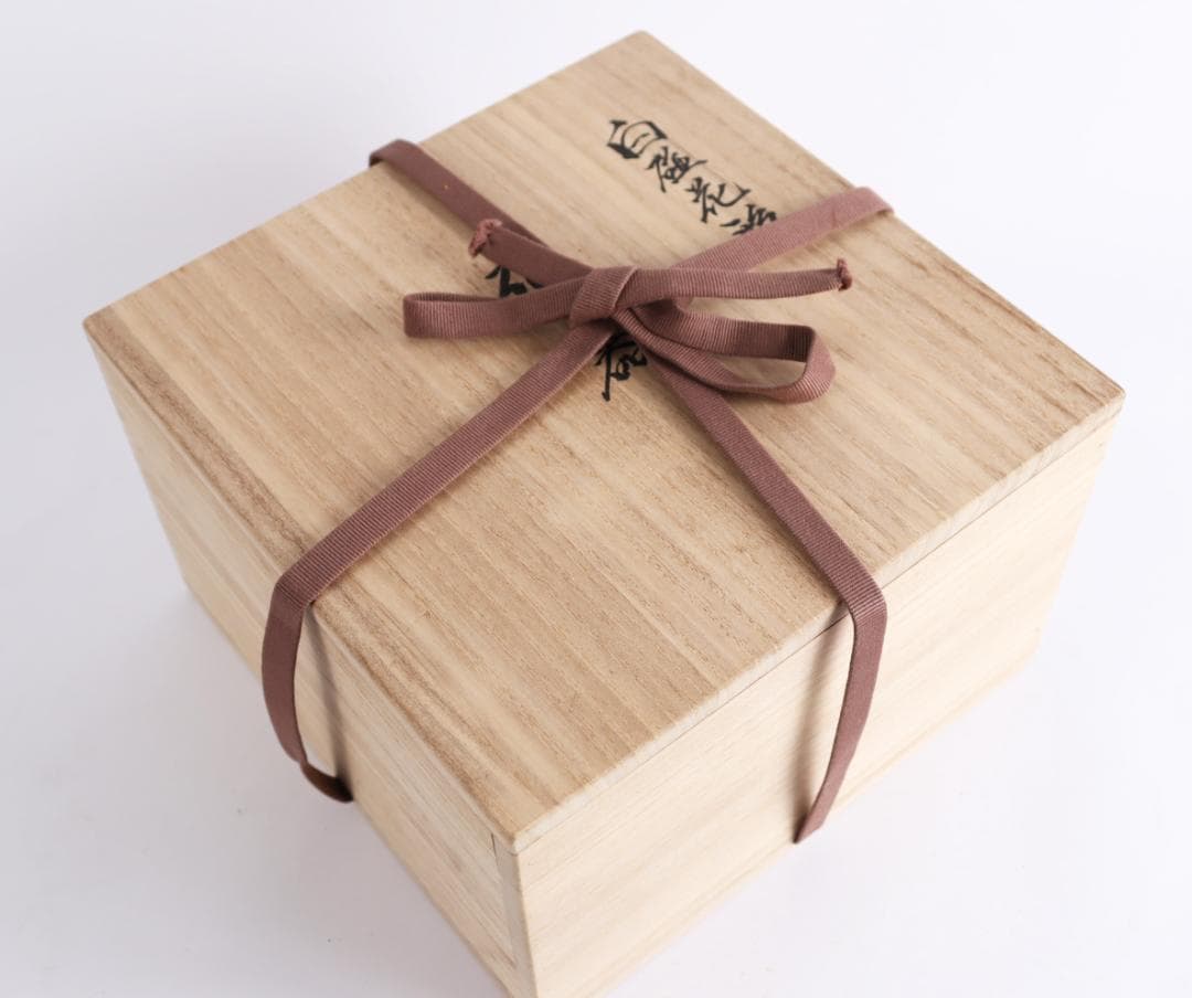 人間国宝 井上萬二 白磁花形花器 共箱 鉢